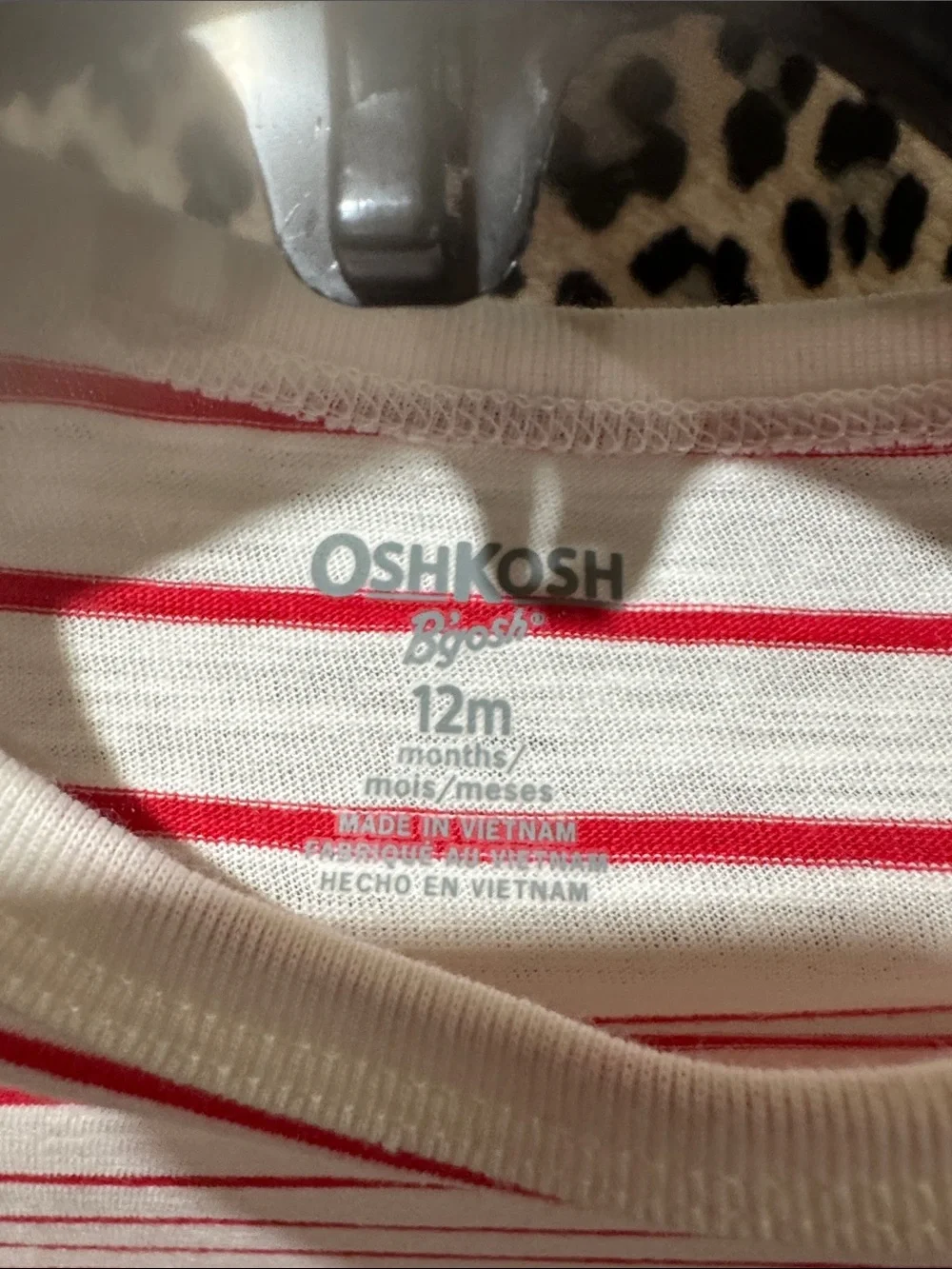 OshKosh B'gosh White and Red Striped Baby Bodysuit